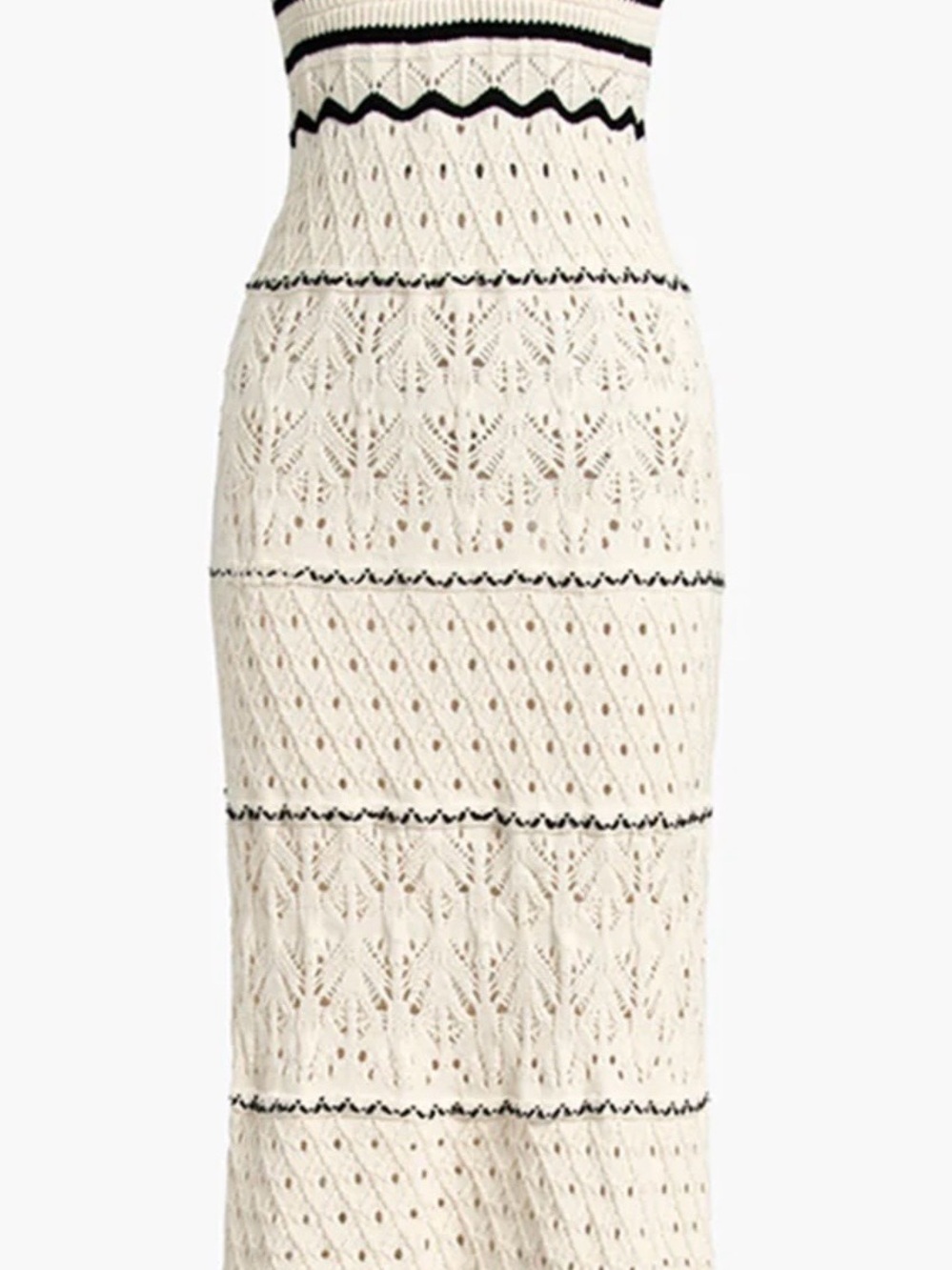 Crochet Knit Dress with Black Trim NWT - Picture 6 of 6